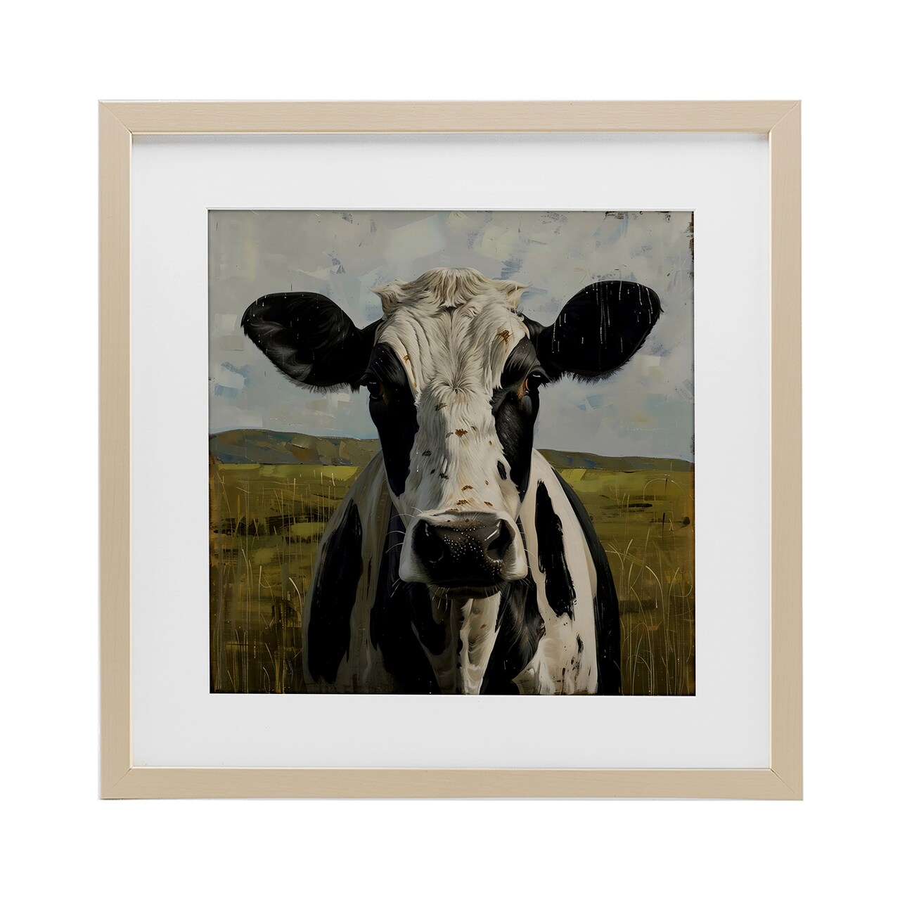 Stupell Industries Spotted Cow in Pasture Framed Print Under Glass, design by LSR Creative Studio